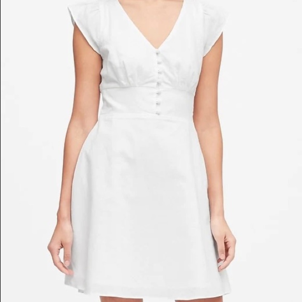 Banana Republic mini linen white dress